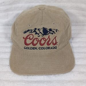 Authentic Coors Banquet Beer Snapback Corduroy Hat Golden Colorado Adjustable